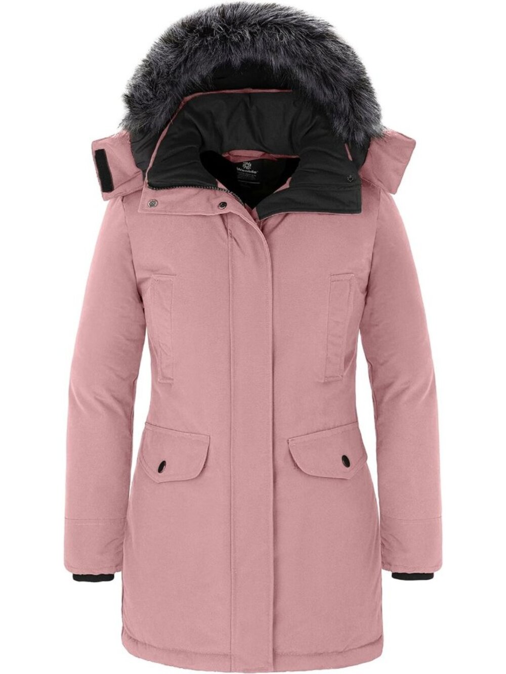 Cozy Women's Long Winter Puffer Coat with Faux Fur Hood, Thick Parka Jacket